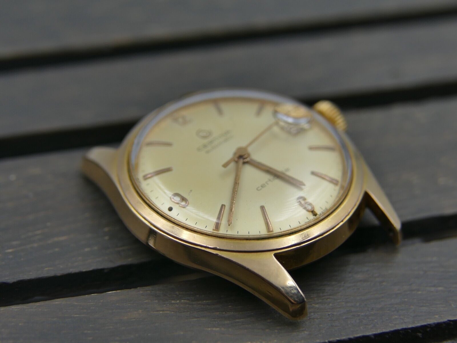 50's vintage watch mens Certina certidate automatic cal. 28-45 patents+  gold pl