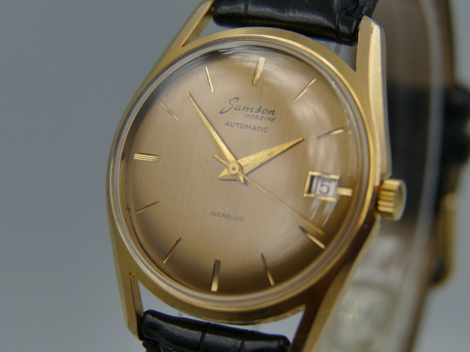 70's vintage watch montre mens Samson morzine automatic AS 1716 17 gold serviced