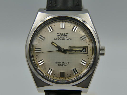 70's vintage watch mens Camy sea club crystal ref. 7638 superautomatic ETA 2789