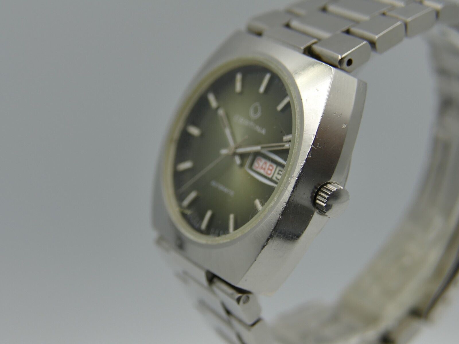 70's vintage watch mens Certina ref. 32896 automatic C.E.-005 Cal.2789-1 green