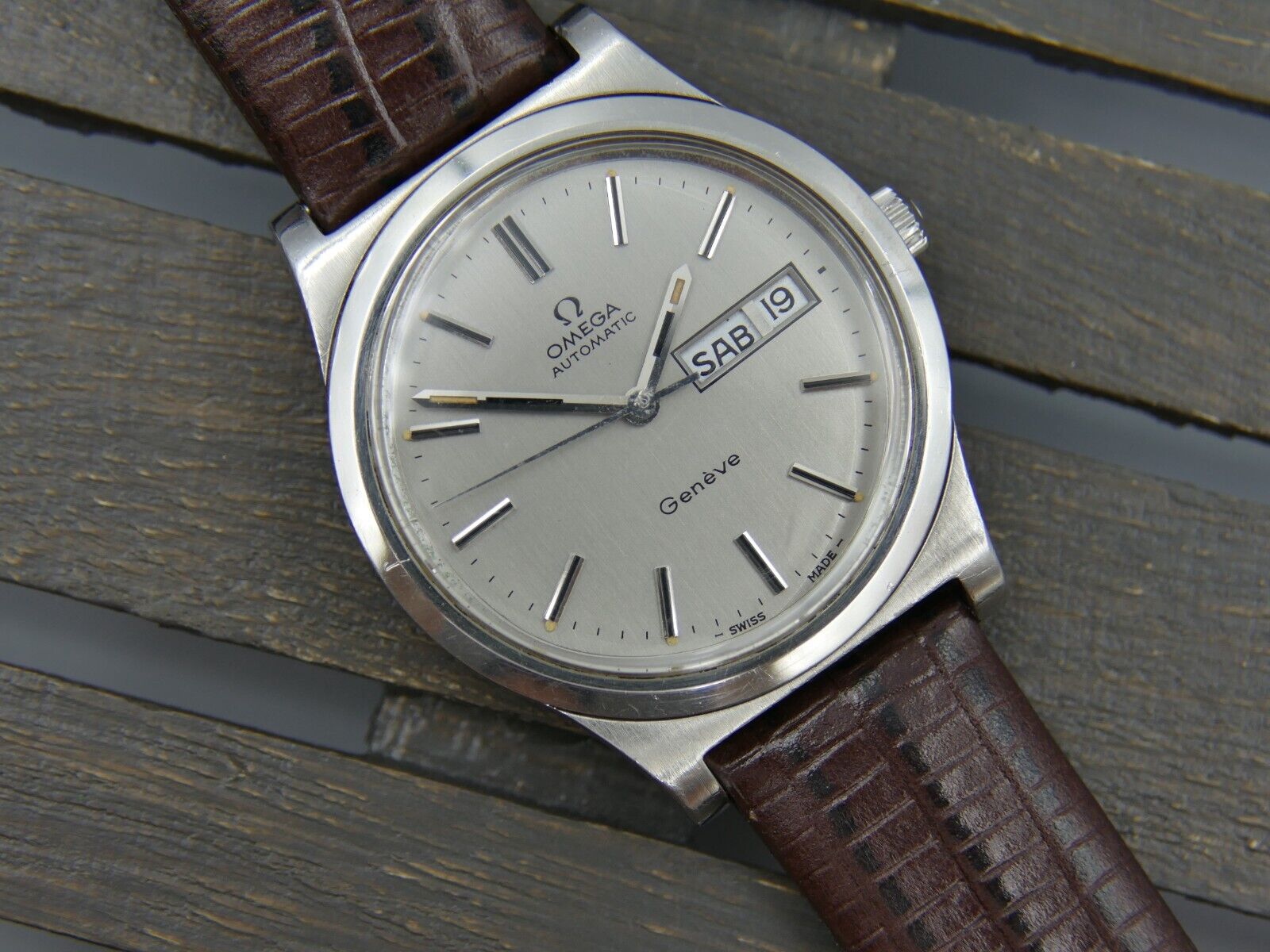 70's vintage watch mens omega geneve ref 166.0169 automatic cal. 1022 steel 36mm