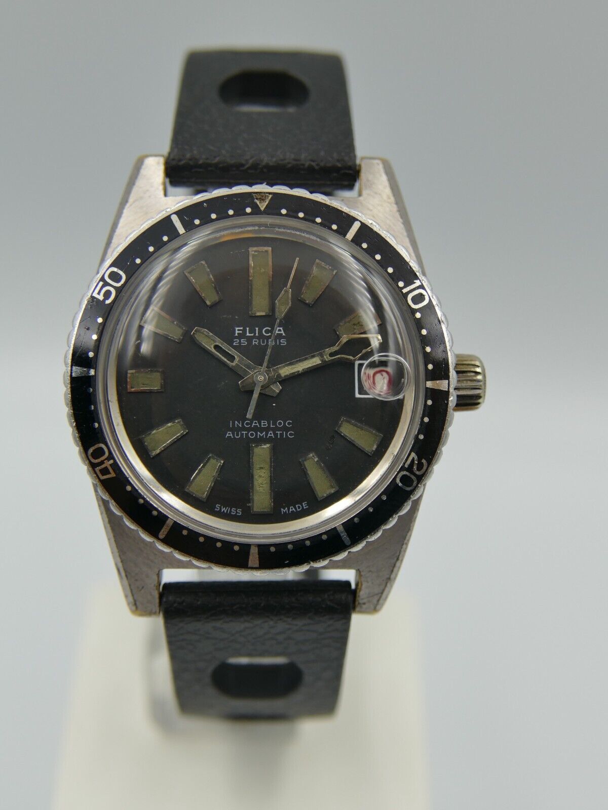 60's vintage watch mens diver plongee Flica ref. 660 40 automatic felsa 4007N