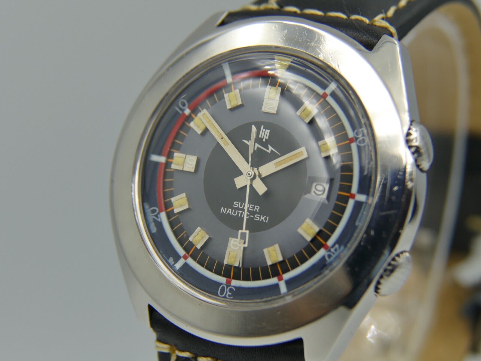 70's vintage watch mens Lip Nautic Ski super compressor 42mm diver ref. 60.592