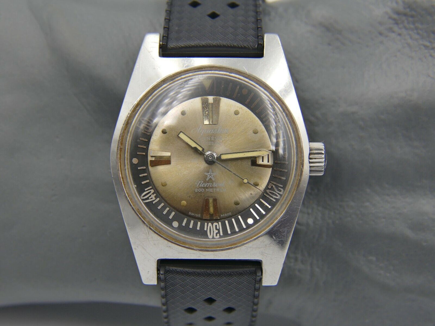 60's vintage watch mens diver Aquastar nemrod ref. 1701 automatic cal. AS 1700