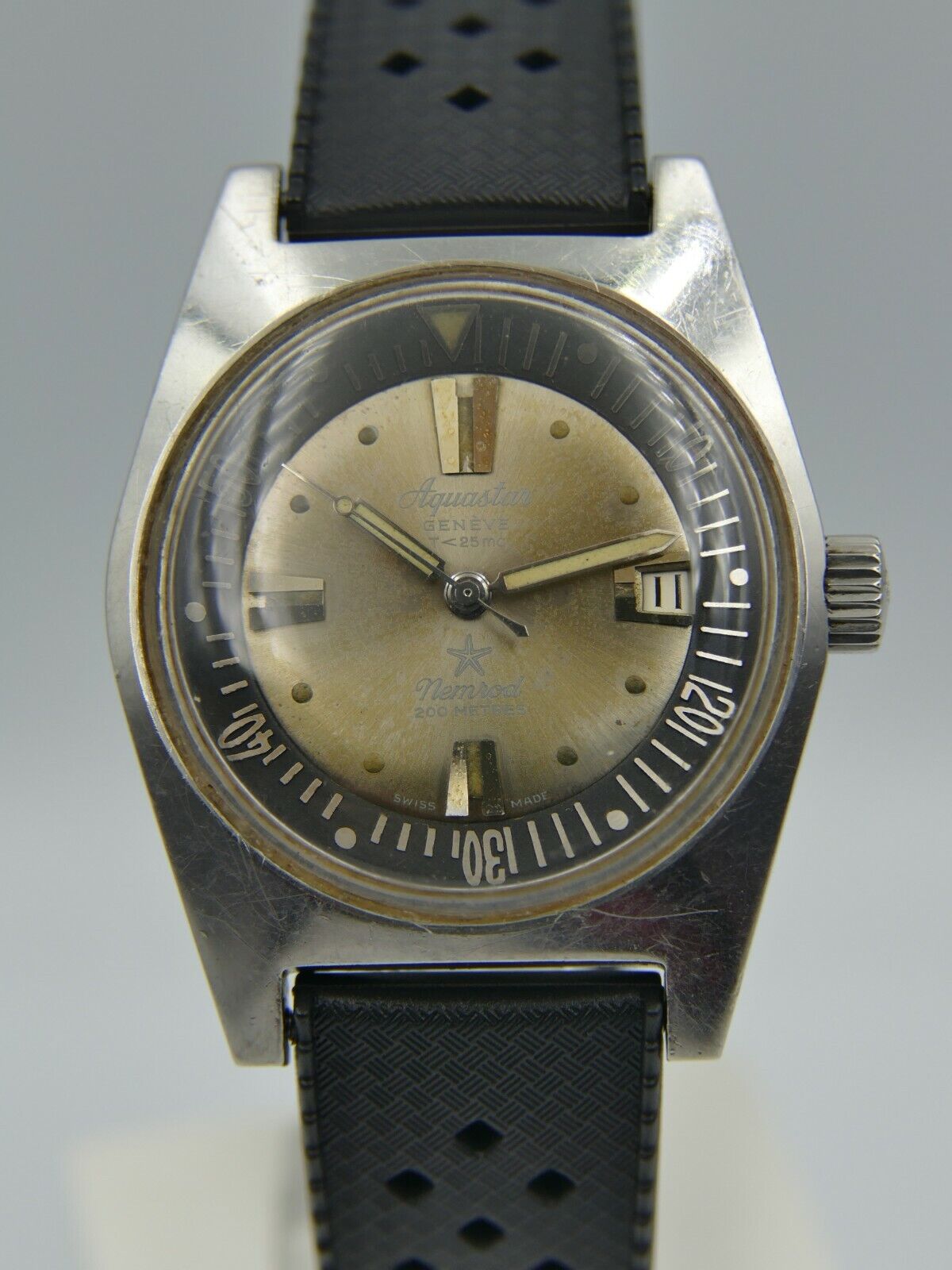 60's vintage watch mens diver Aquastar nemrod ref. 1701 automatic cal. AS 1700