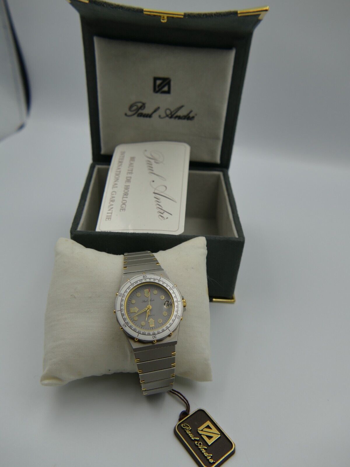 90's vintage watch mens Paul Andre quartz N.O.S with box like eric tabarly RARE