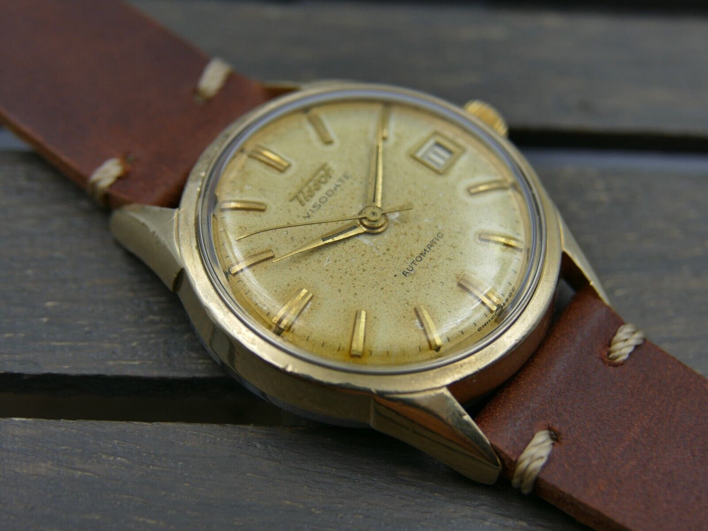 50's vintage mens Tissot Visodate ref. 67016 -1 automatic 28.5R-621 gold cap