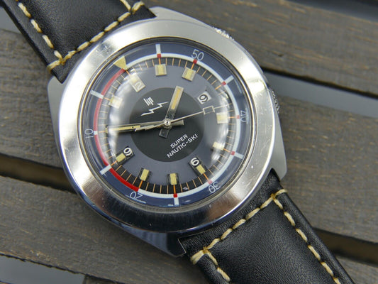 70's vintage watch mens Lip Nautic Ski super compressor 42mm diver ref. 60.592