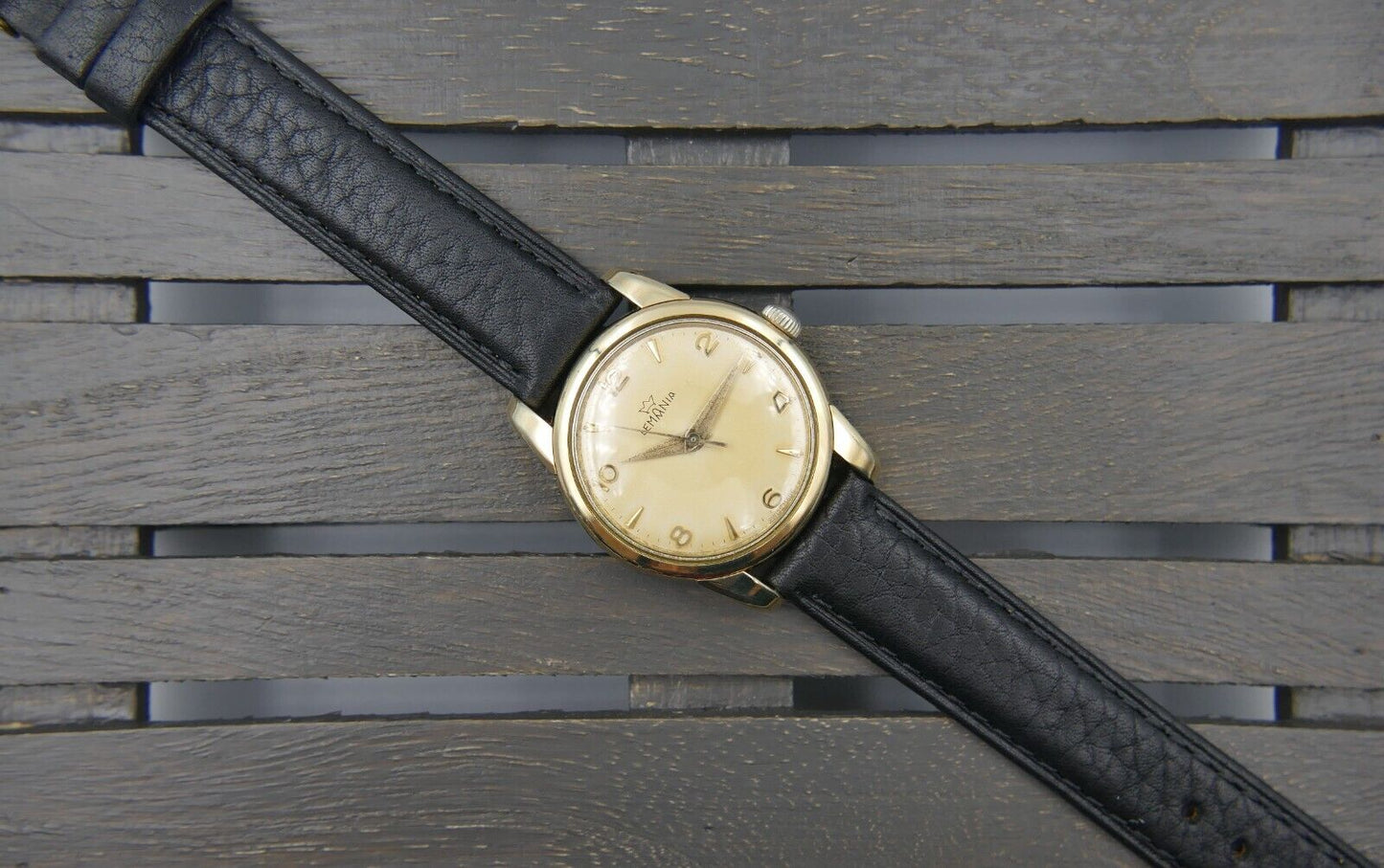 50's vintage watch mens Lemania manual wind cal. 3060 gold pl ref. 804 PA/A