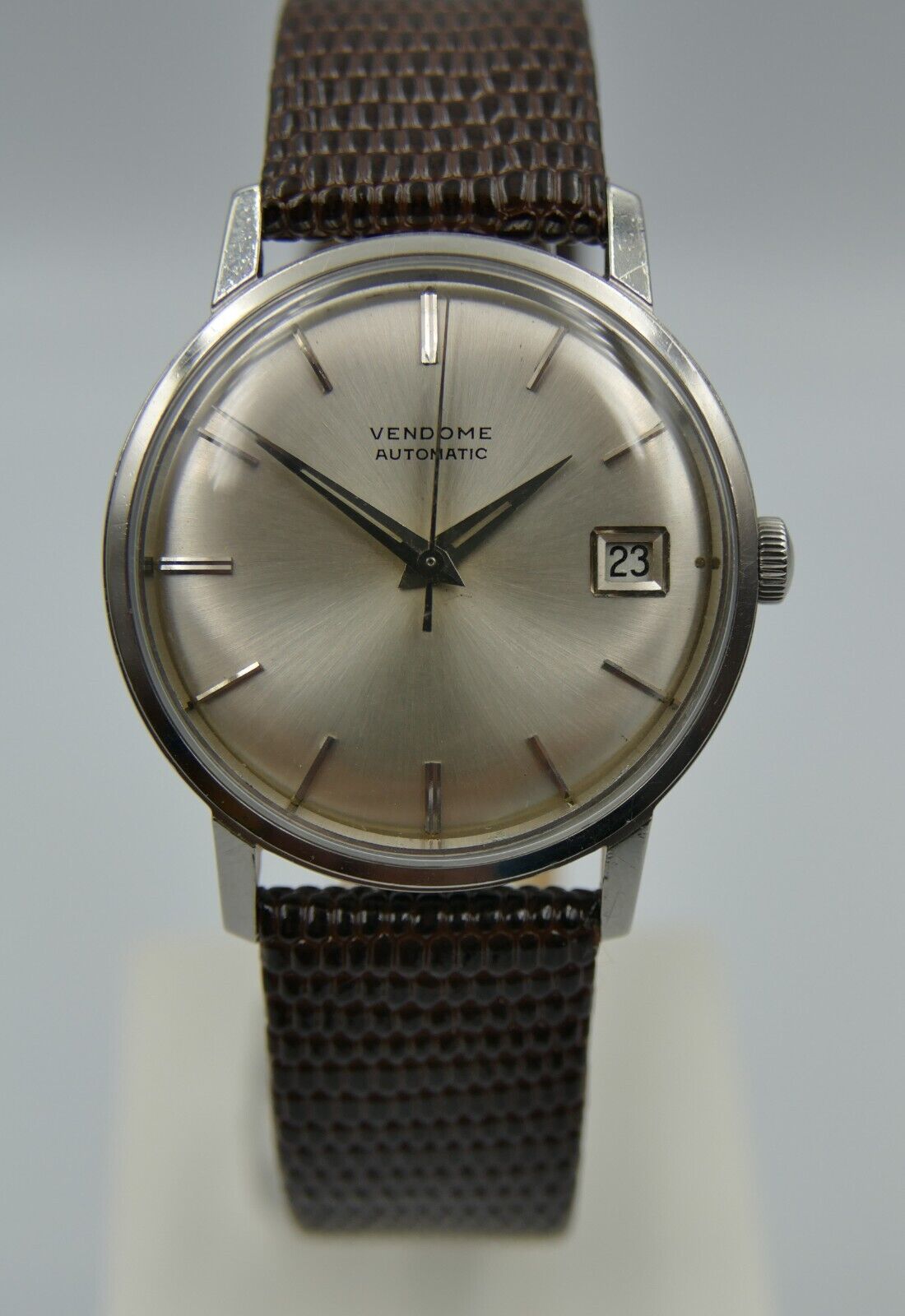 60's vintage watch mens swiss Vendome automatic ETA 2452 all steel 34mm