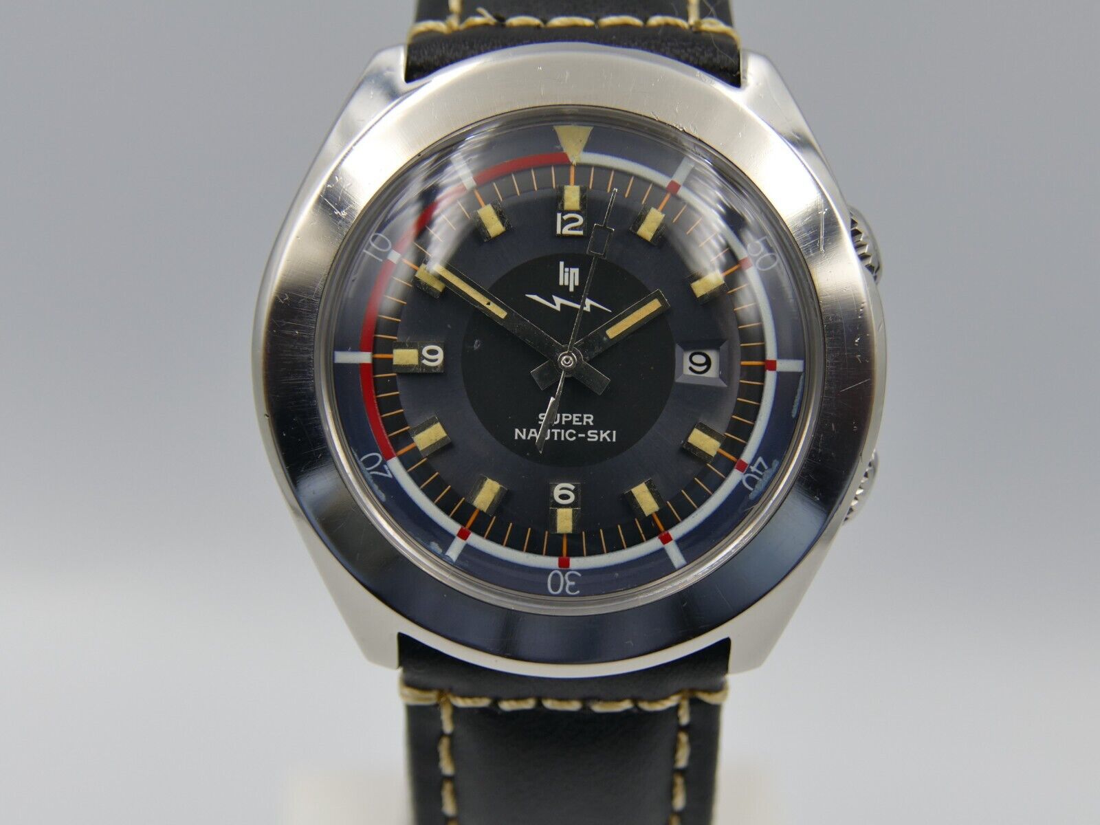 70's vintage watch mens Lip Nautic Ski super compressor 42mm diver ref. 60.592