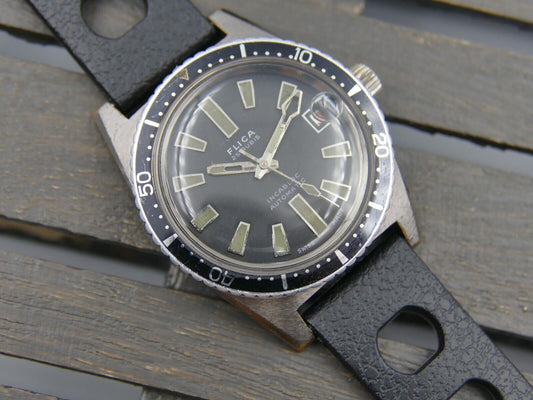 60's vintage watch mens diver plongee Flica ref. 660 40 automatic felsa 4007N