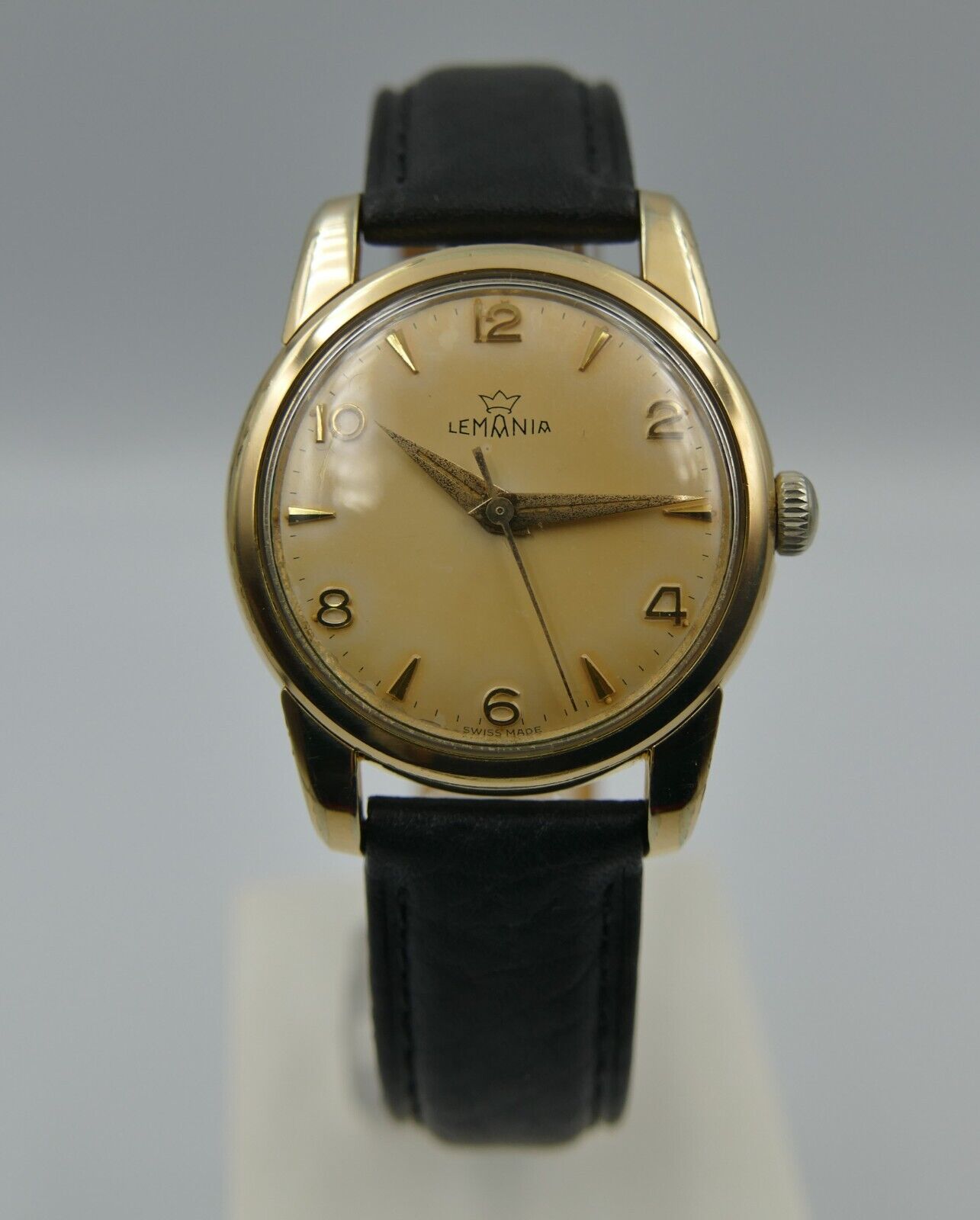 50's vintage watch mens Lemania manual wind cal. 3060 gold pl ref. 804 PA/A