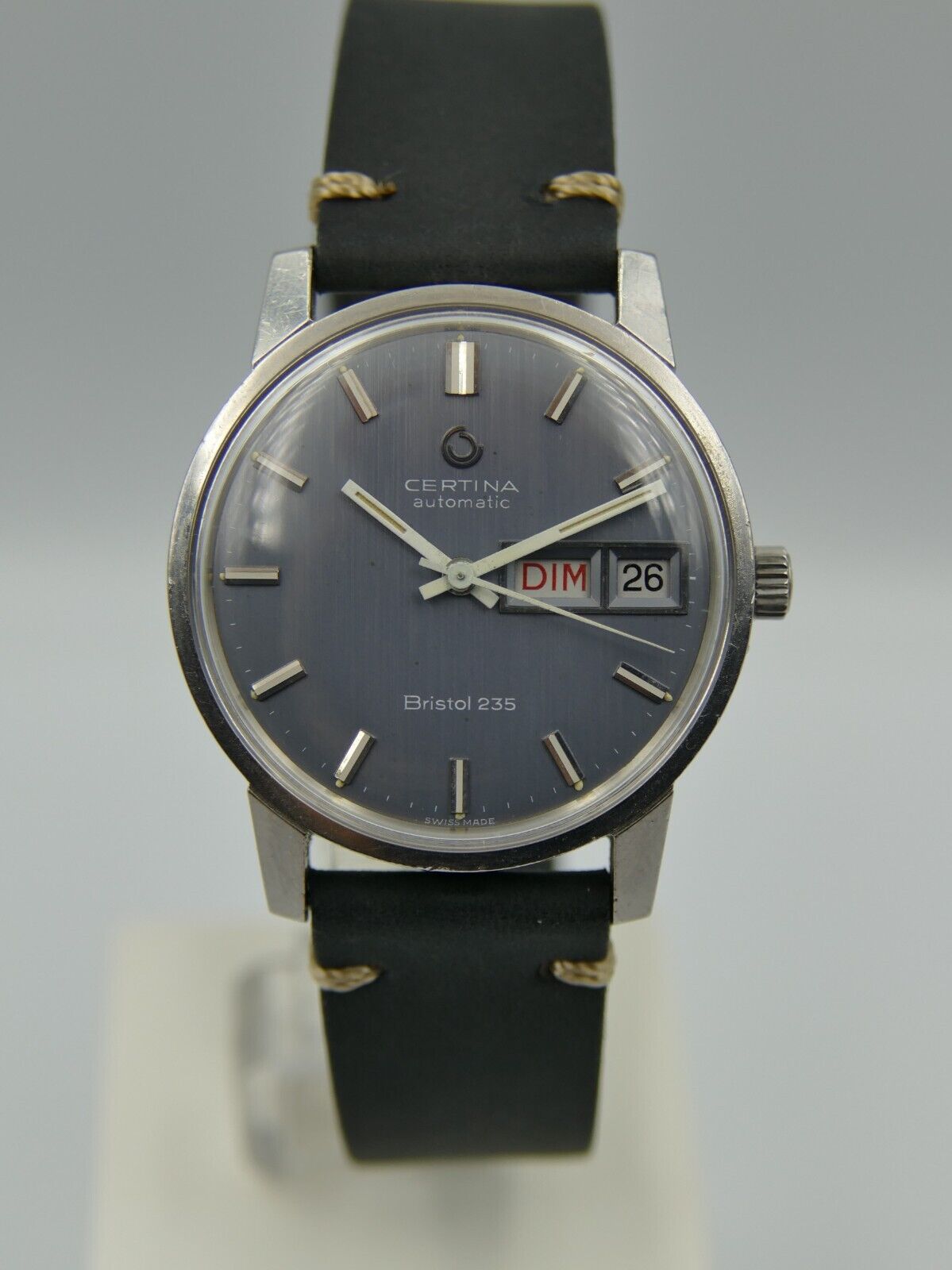 70's vintage watch mens Certina bristol 235 automatic 25-652 steel blue dial