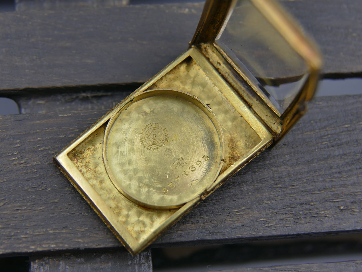 30's vintage watch mens Art Deco solid gold 18k Omega cal. 19.4 s 15 P