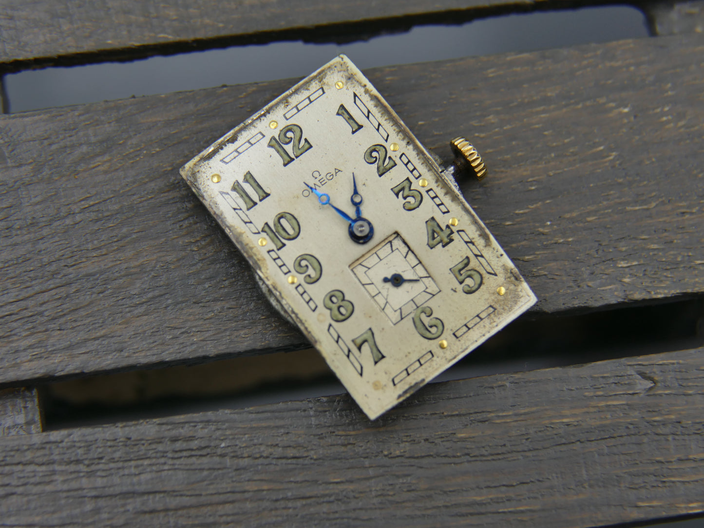 30's vintage watch mens Art Deco solid gold 18k Omega cal. 19.4 s 15 P