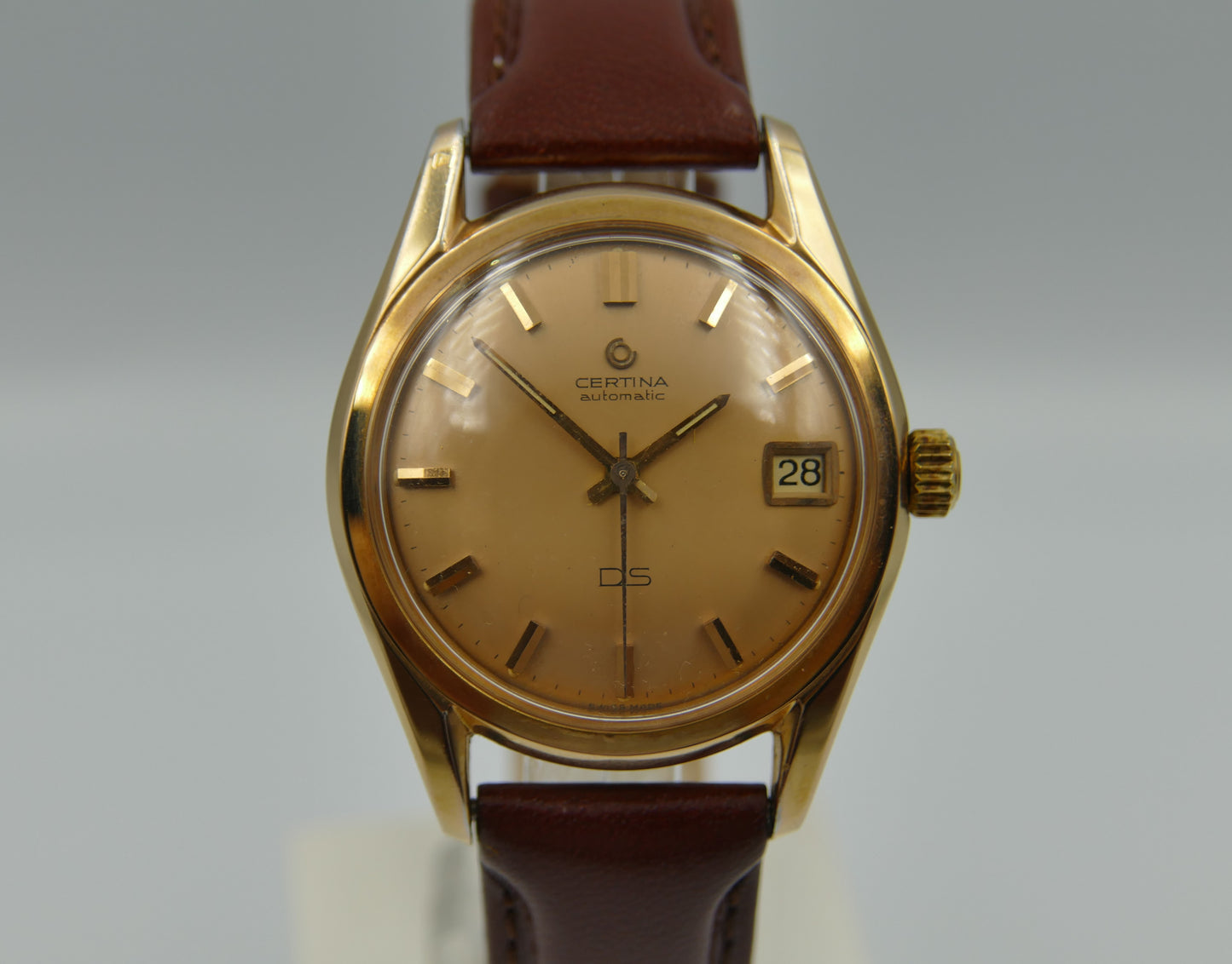 60s vintage watch mens Certina DS turtle Automatic 25-651 case gold pl 346.825