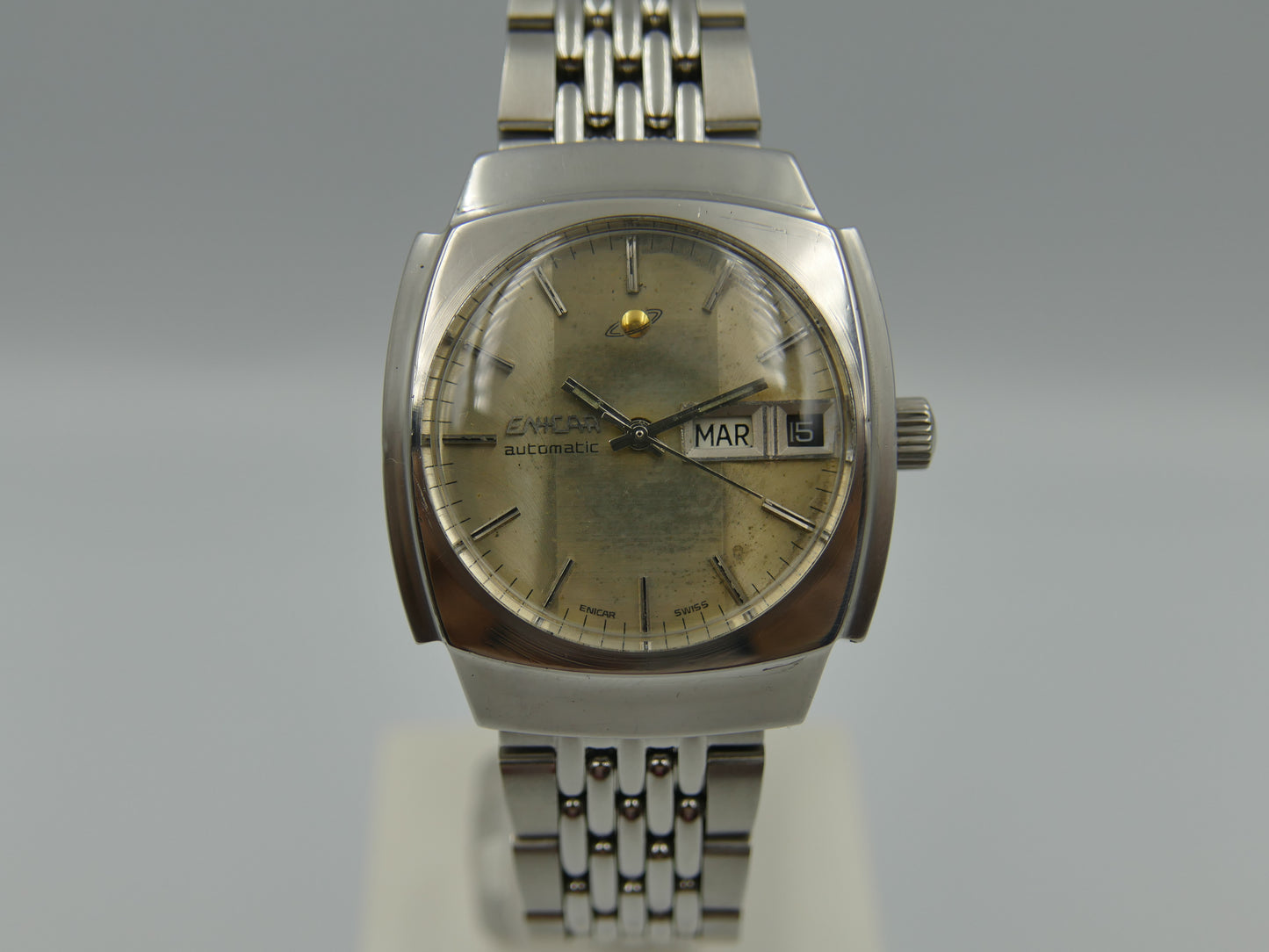 70's vintage watch mens Enicar ref. 167.08.131 automatic cal. AR 167D steel