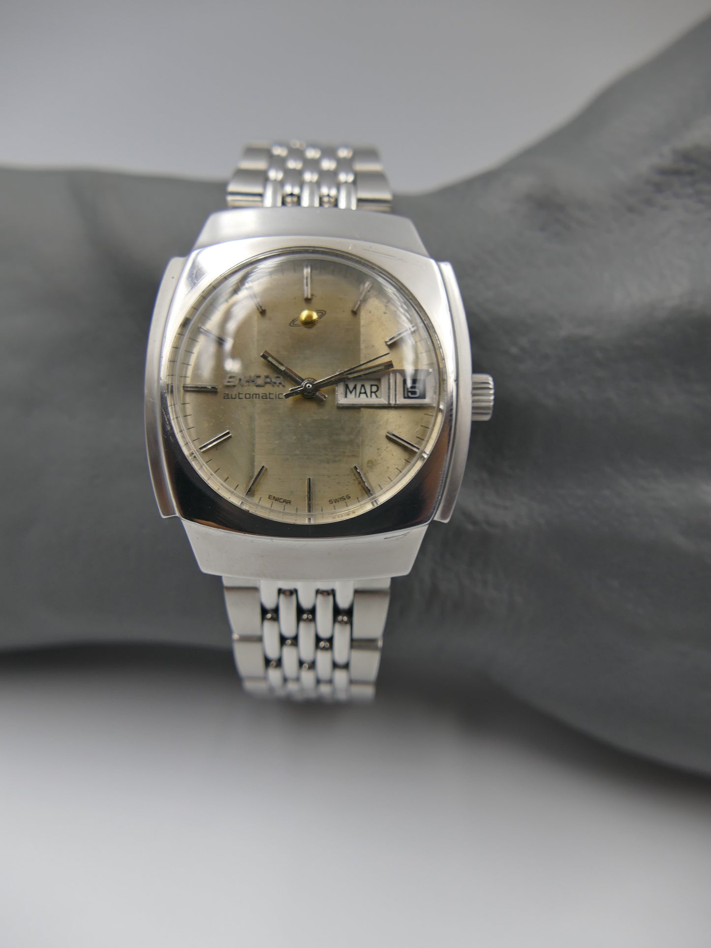 70's vintage watch mens Enicar ref. 167.08.131 automatic cal. AR 167D steel