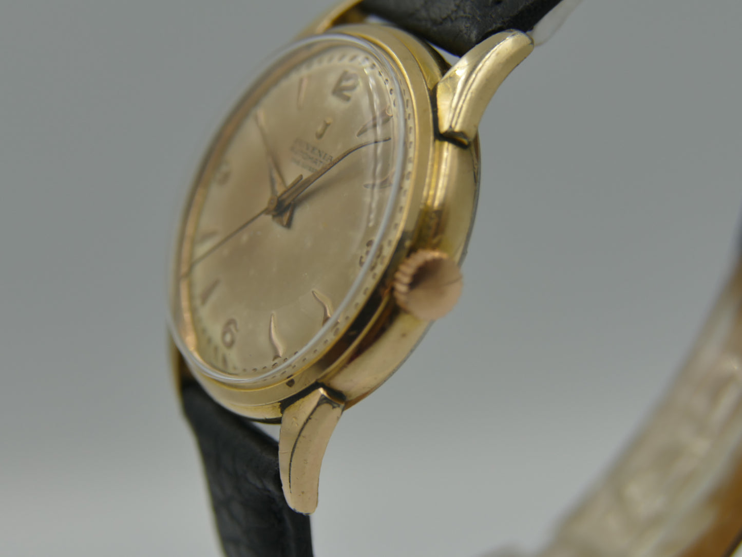 40's vintage watch mens Juvenia automatic bumper AS 1250 serviced gold cap