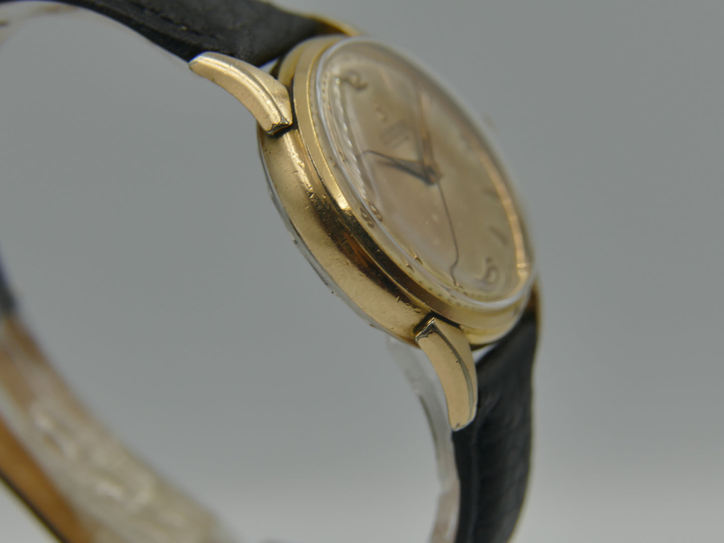 40's vintage watch mens Juvenia automatic bumper AS 1250 serviced gold cap