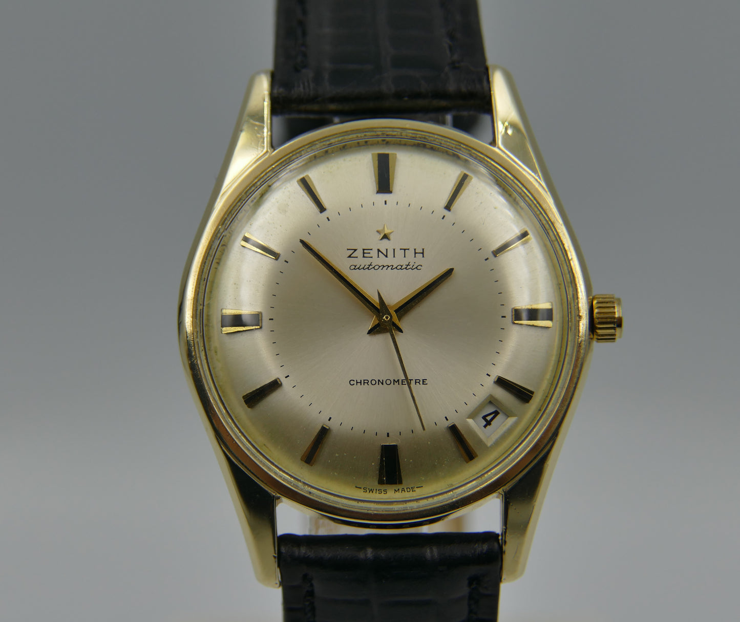 60's vintage watch mens Zenith 2542 PC automatic chronometer 849A888 gold cap