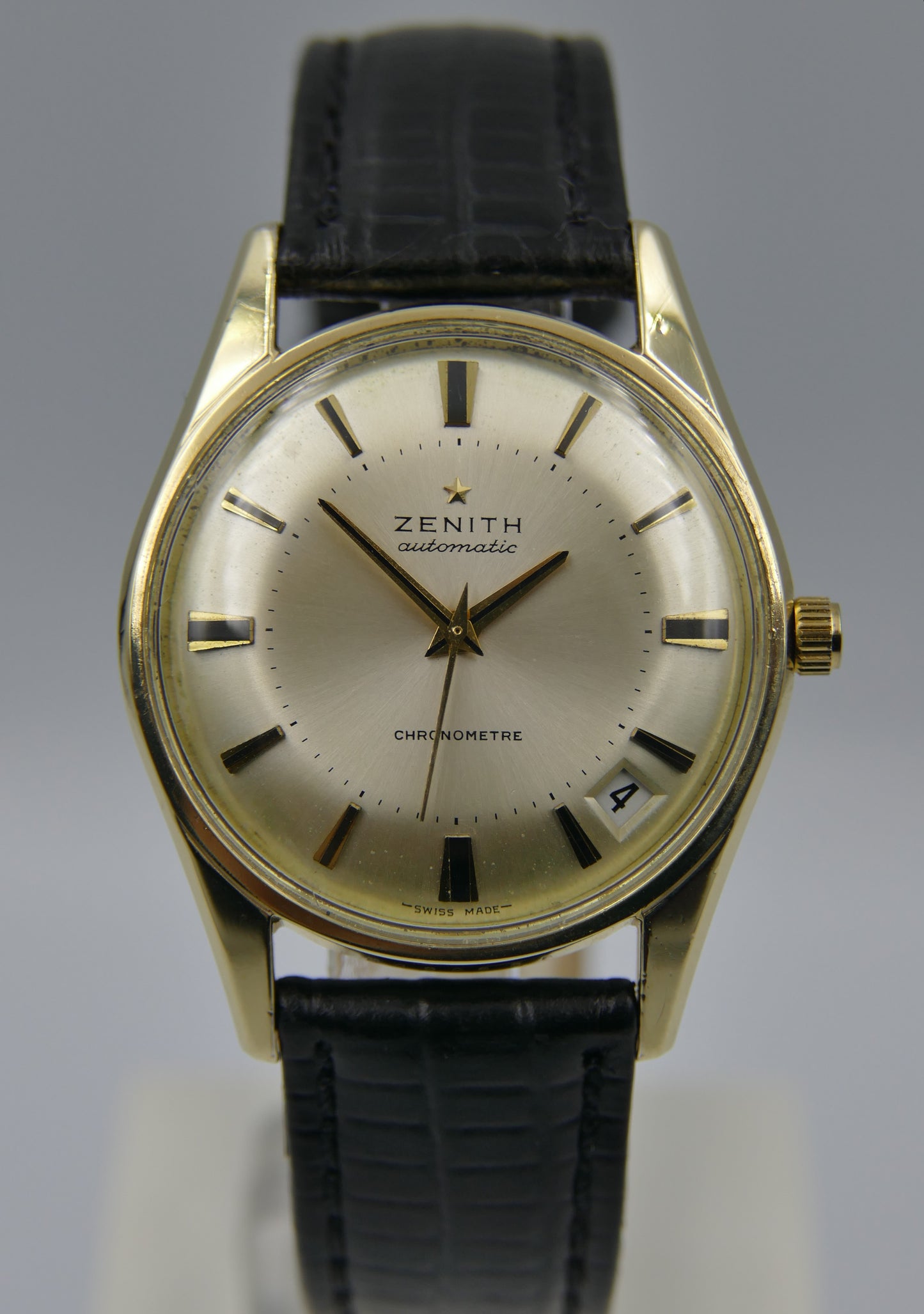 60's vintage watch mens Zenith 2542 PC automatic chronometer 849A888 gold cap