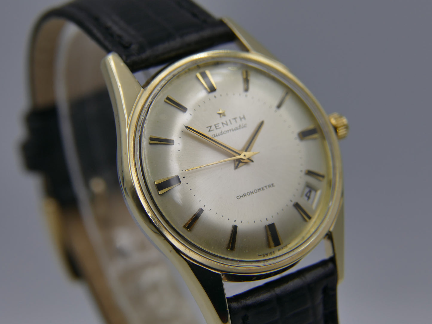 60's vintage watch mens Zenith 2542 PC automatic chronometer 849A888 gold cap