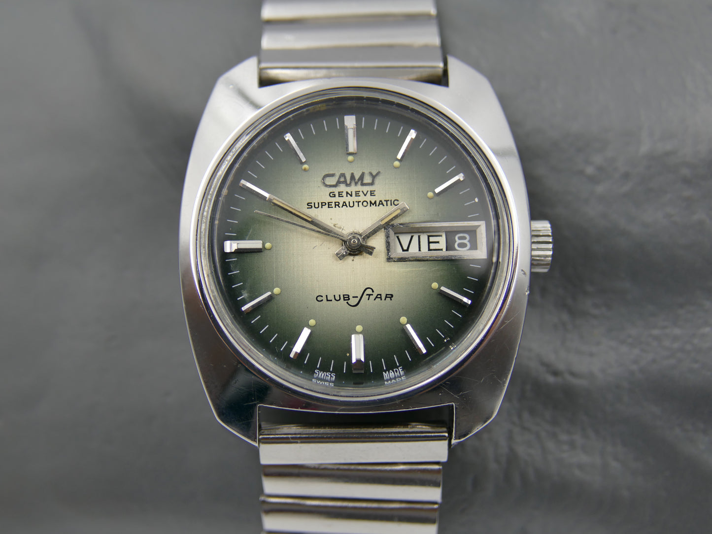 70's vintage watch mens Camy superautomatic ref. 7719 automatic AS2066 green