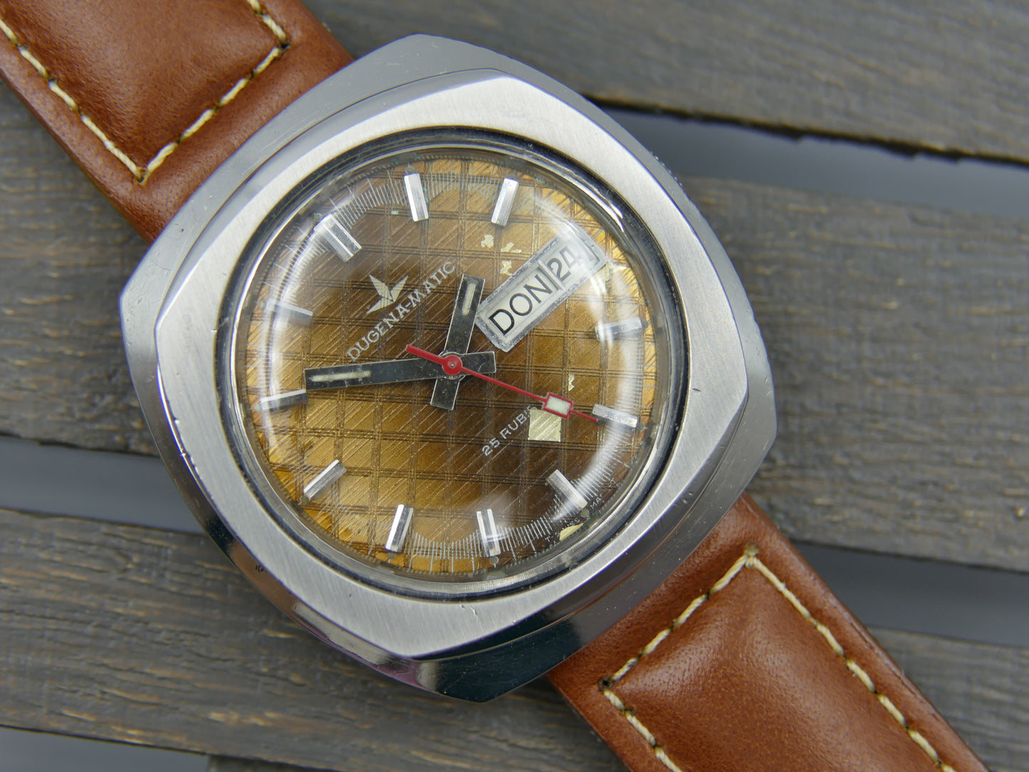 70's vintage watch mens Dugena Matic automatic ETA 2789 ref. 1079 steel