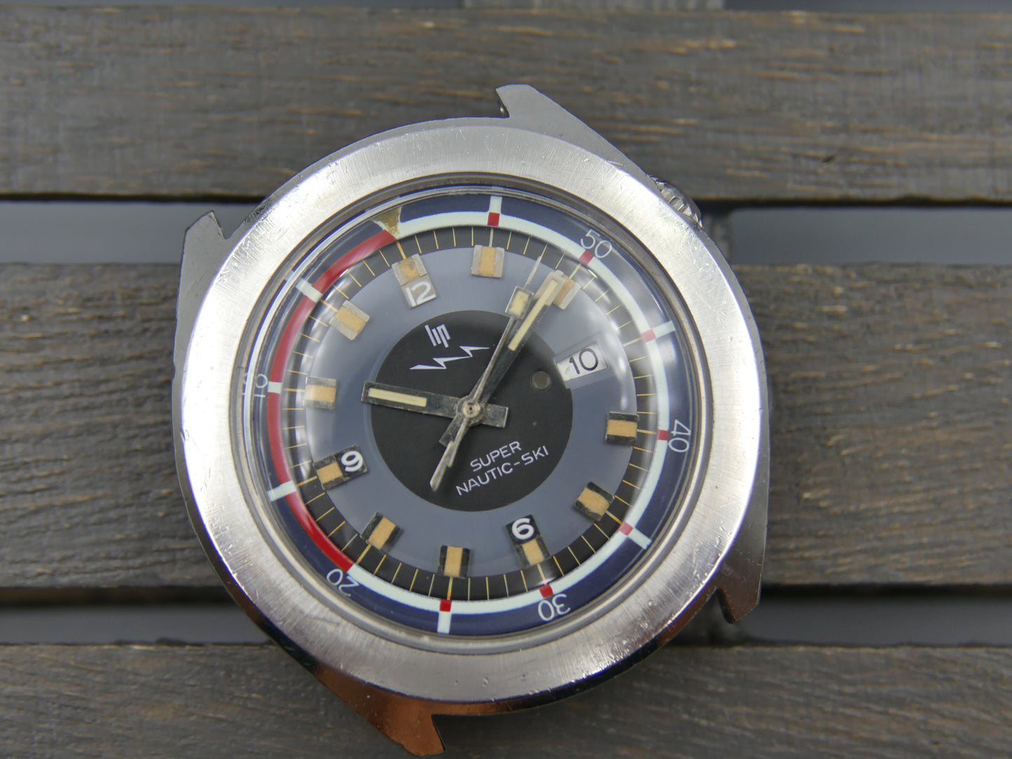 70's vintage watch mens Lip Nautic Ski super compressor 42mm diver ref. 60.592