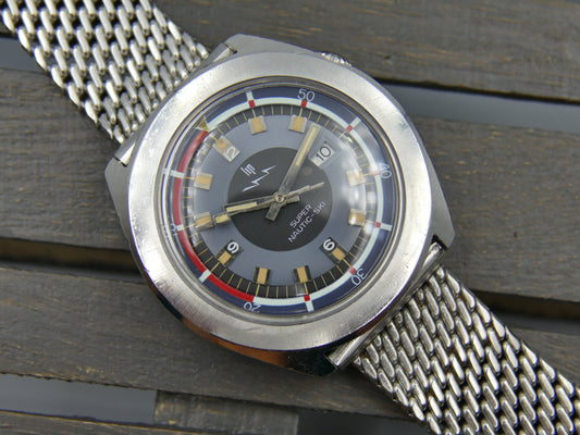 70's vintage watch mens Lip Nautic Ski super compressor 42mm diver ref. 60.592