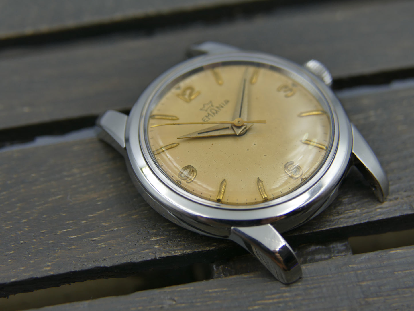 50's vintage watch mens Lemania manual wind cal. 3060 steel ref. 904/1