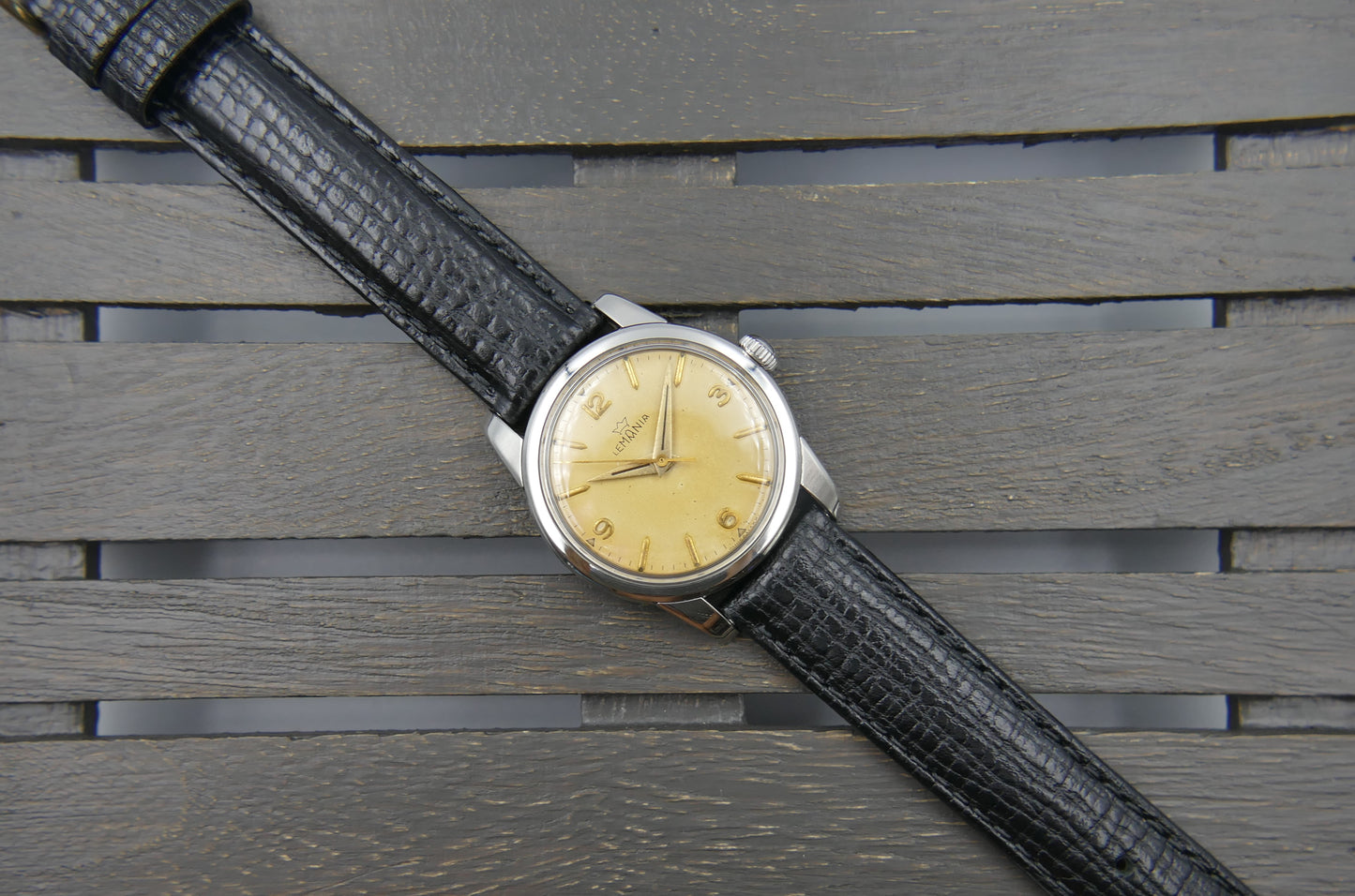 50's vintage watch mens Lemania manual wind cal. 3060 steel ref. 904/1