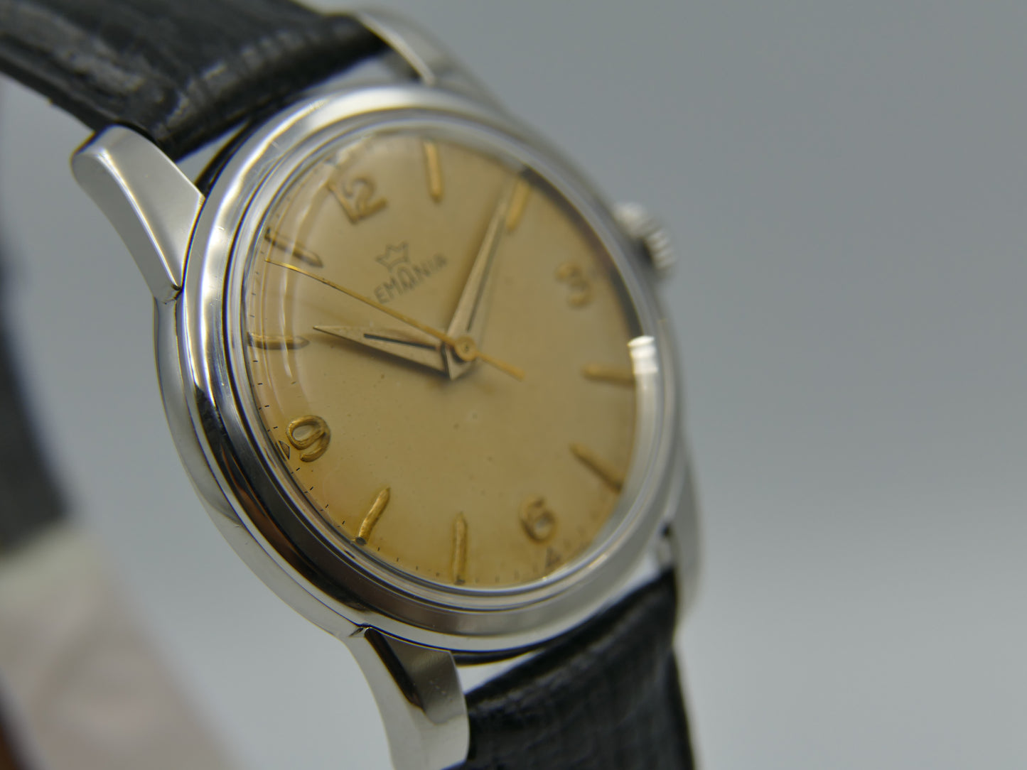 50's vintage watch mens Lemania manual wind cal. 3060 steel ref. 904/1