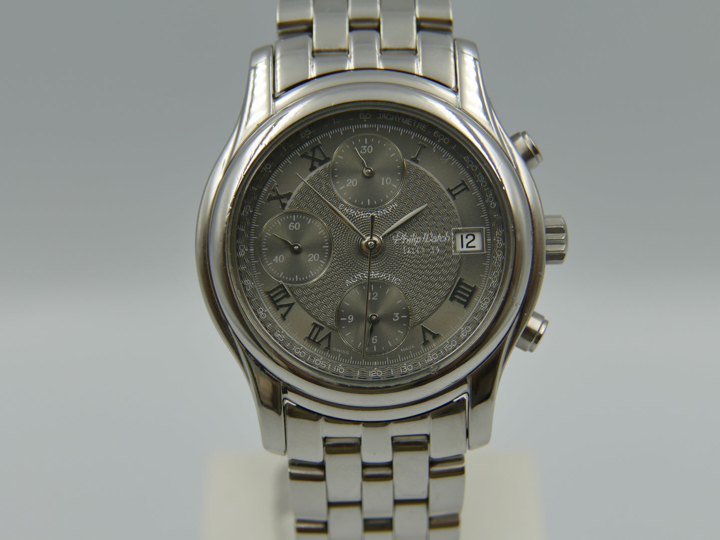 90's vintage watch mens PW philip watch ref 8243949025 chronograph valjoux steel