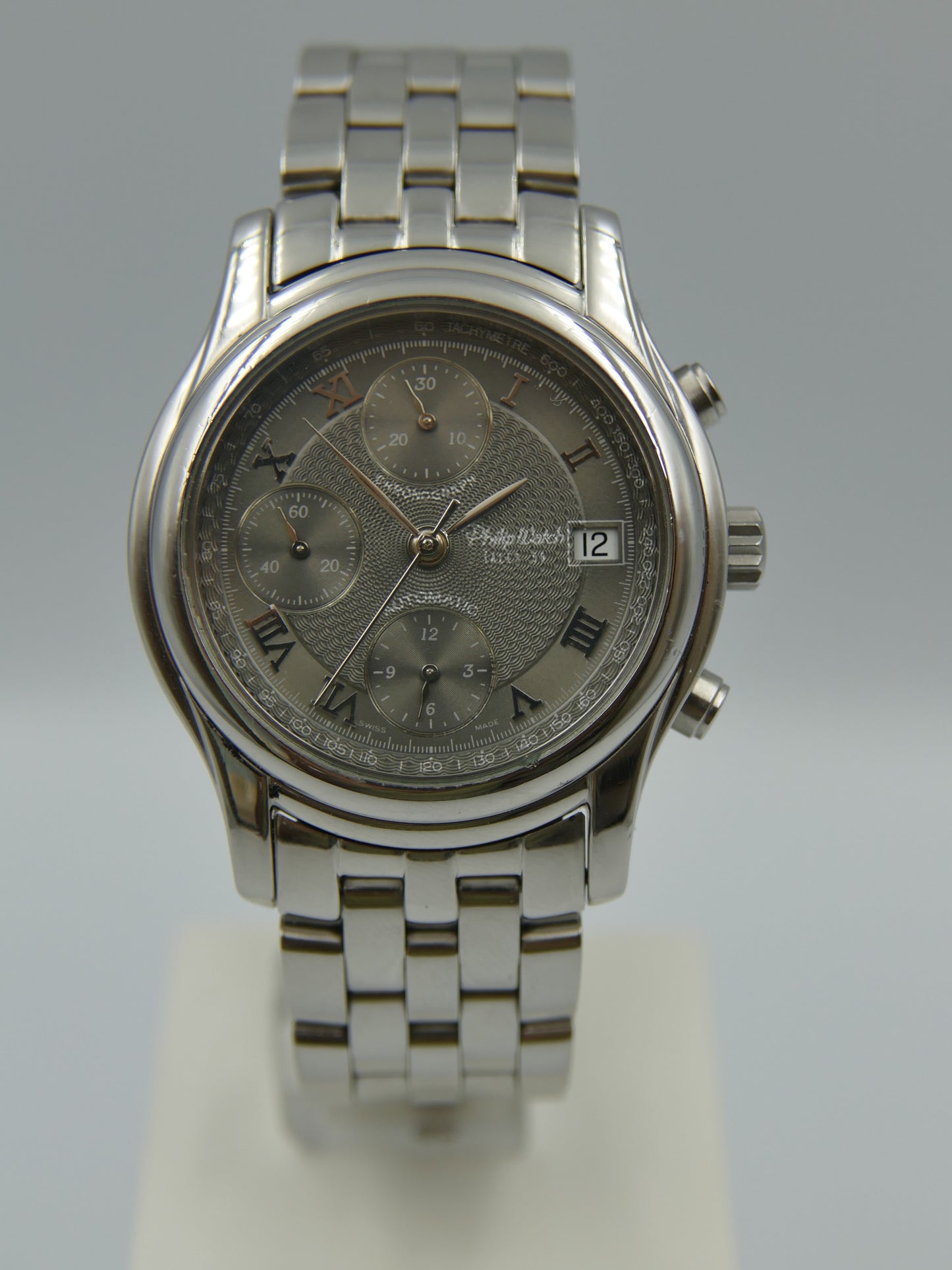 90's vintage watch mens PW philip watch ref 8243949025 chronograph valjoux steel