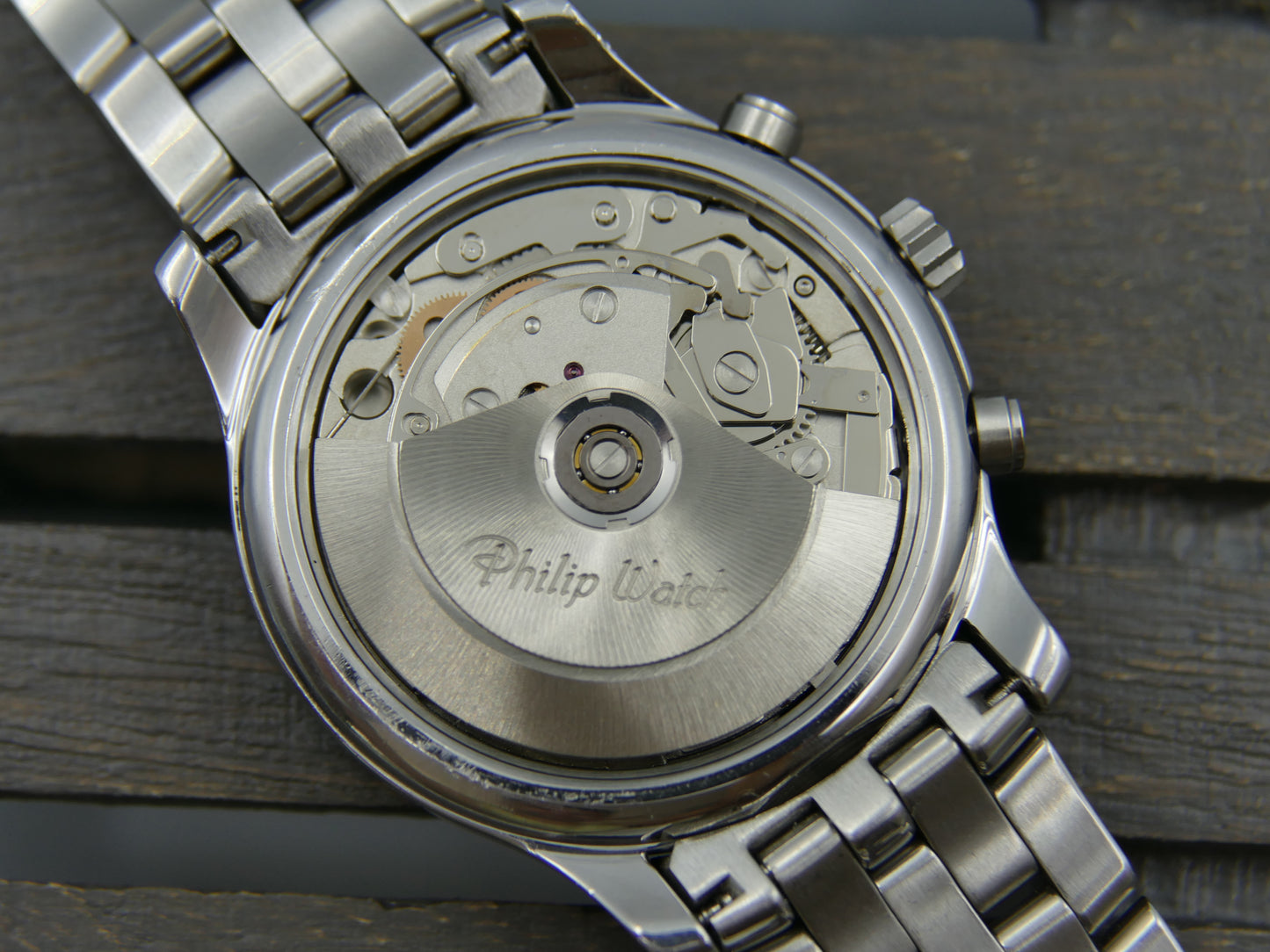 90's vintage watch mens PW philip watch ref 8243949025 chronograph valjoux steel