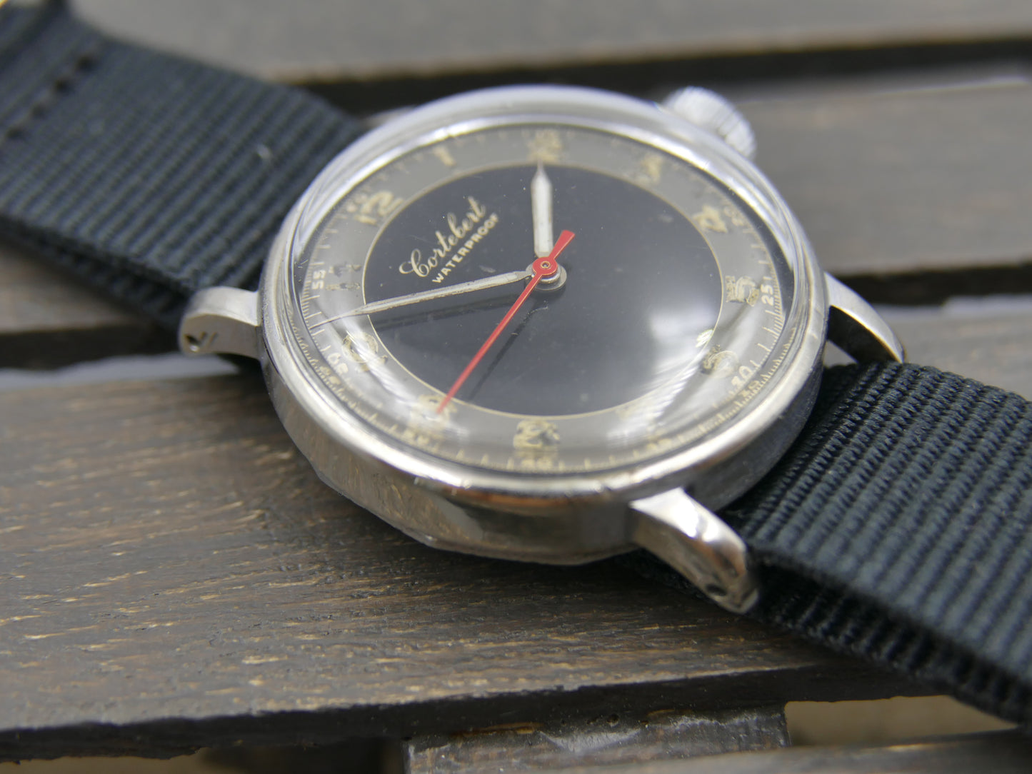 40's vintage watch Cortebert WW2 ref. 8510 manual wind ET. 926 military style