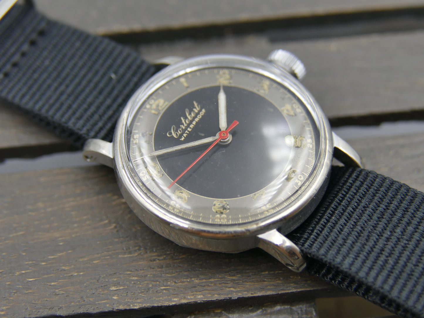 40's vintage watch Cortebert WW2 ref. 8510 manual wind ET. 926 military style