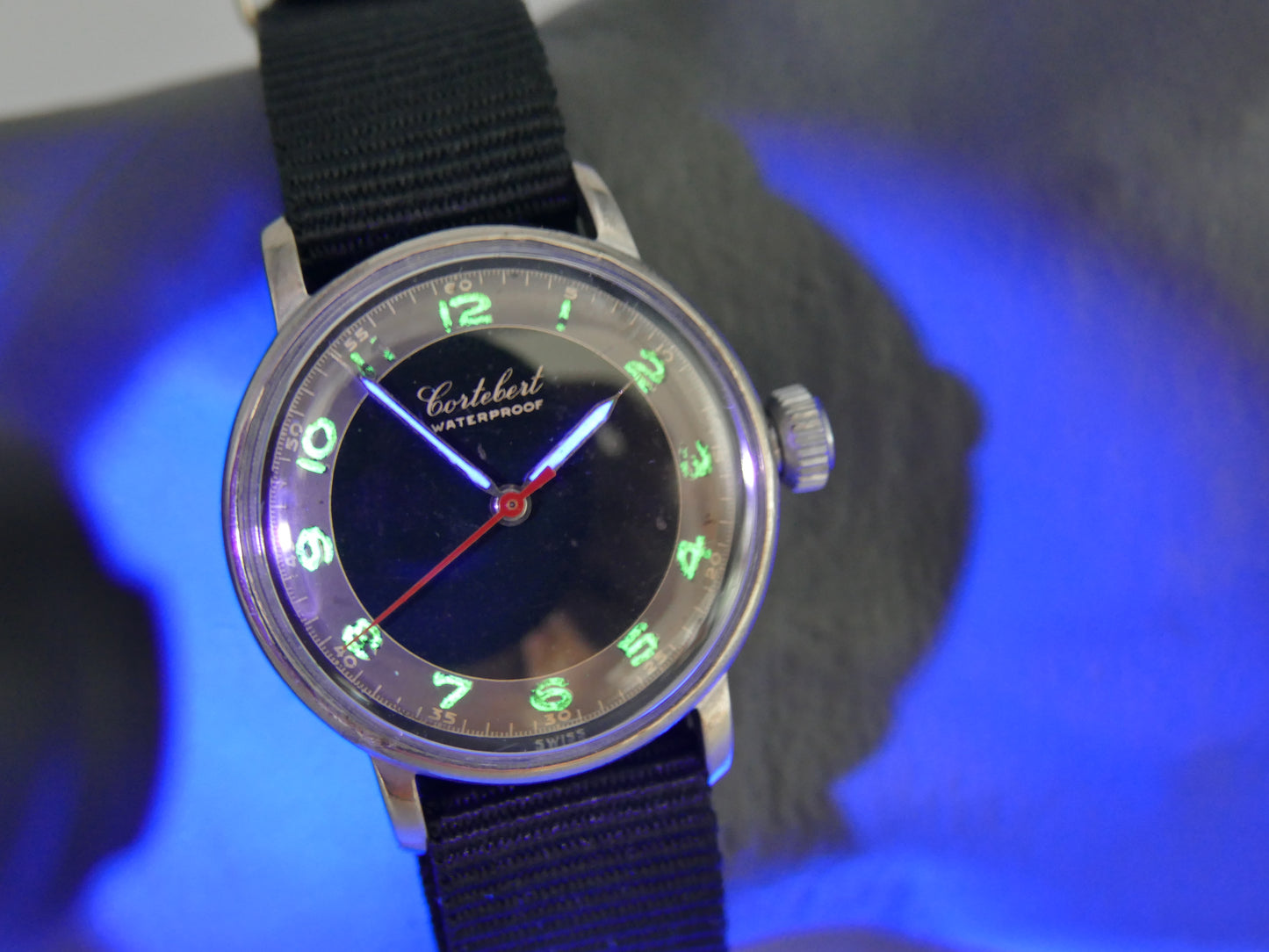 40's vintage watch Cortebert WW2 ref. 8510 manual wind ET. 926 military style