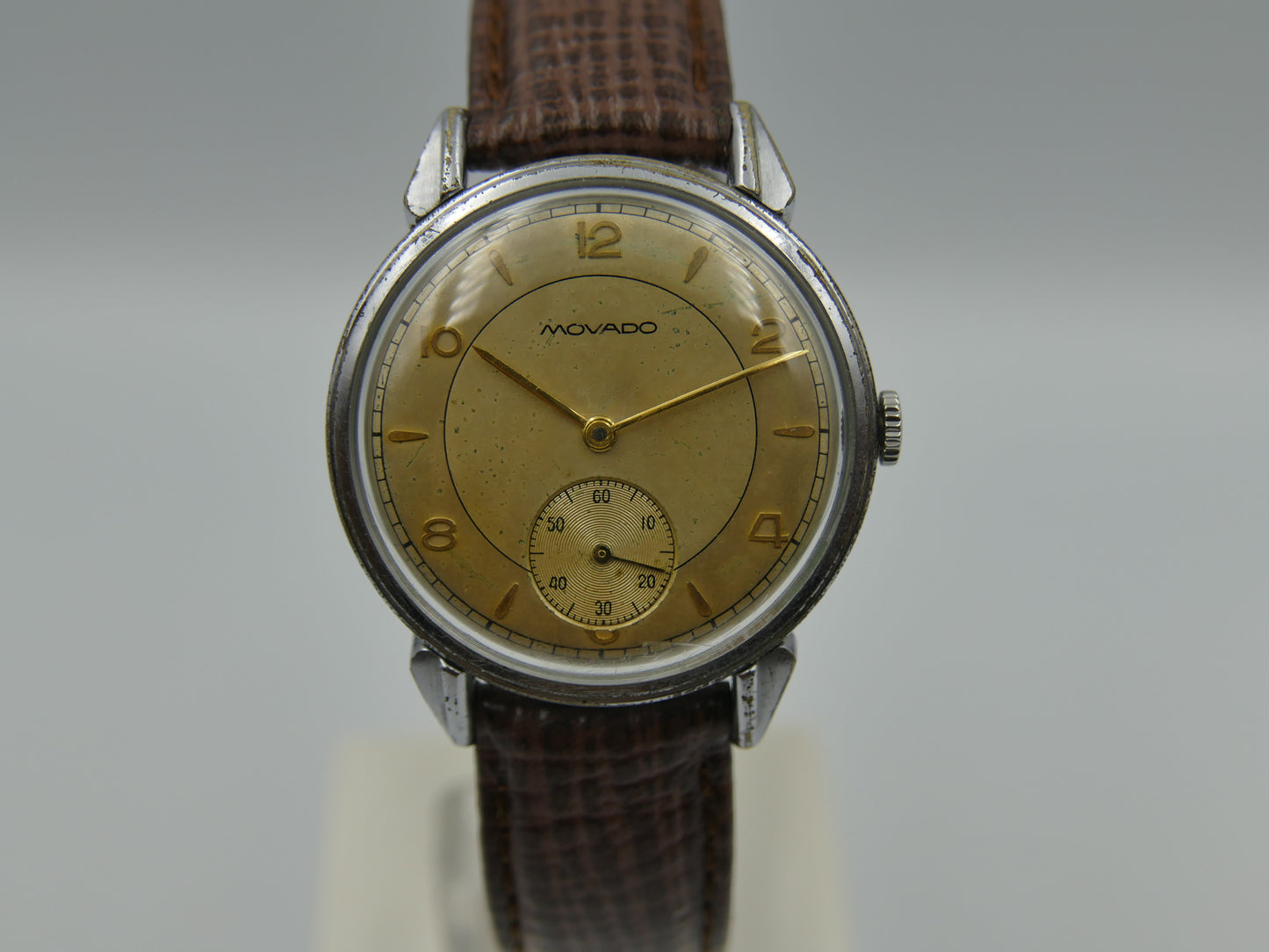 40's vintage watch mens Movado ref. 38113 pre Solidograf manual wind cal. 125