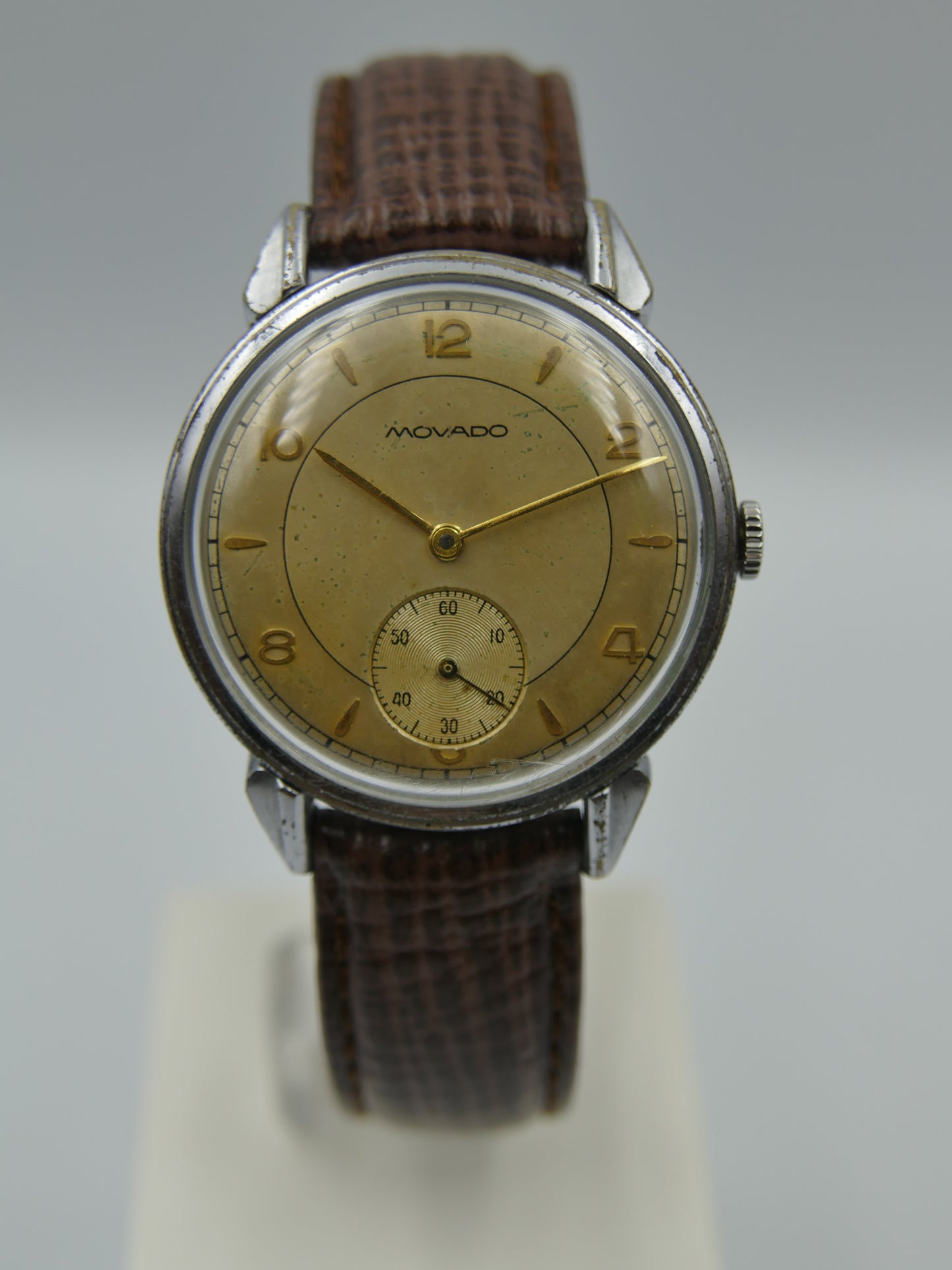 40's vintage watch mens Movado ref. 38113 pre Solidograf manual wind cal. 125