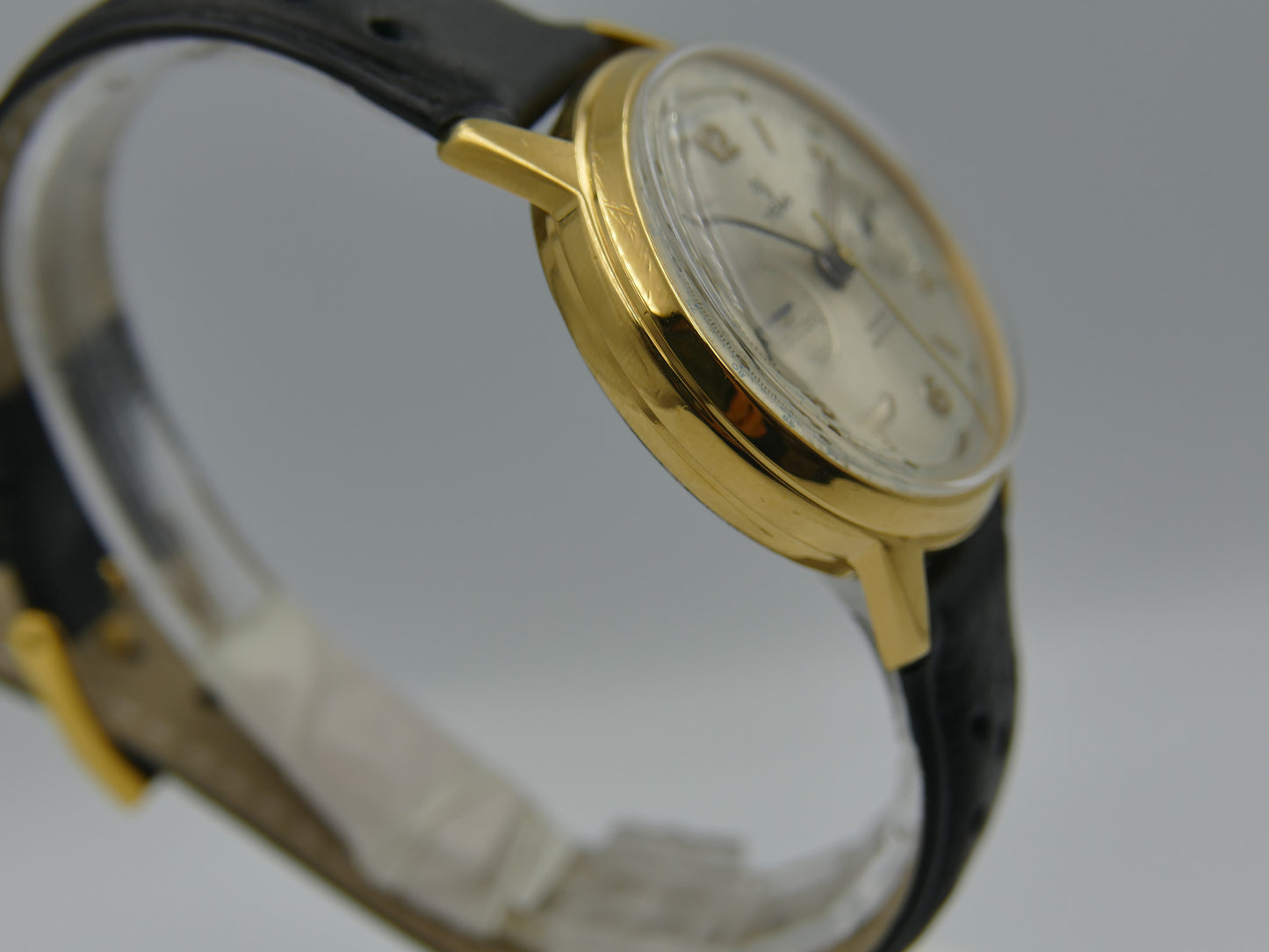 60's vintage watch mens Yema chronograph valjoux 92 gold PL serviced