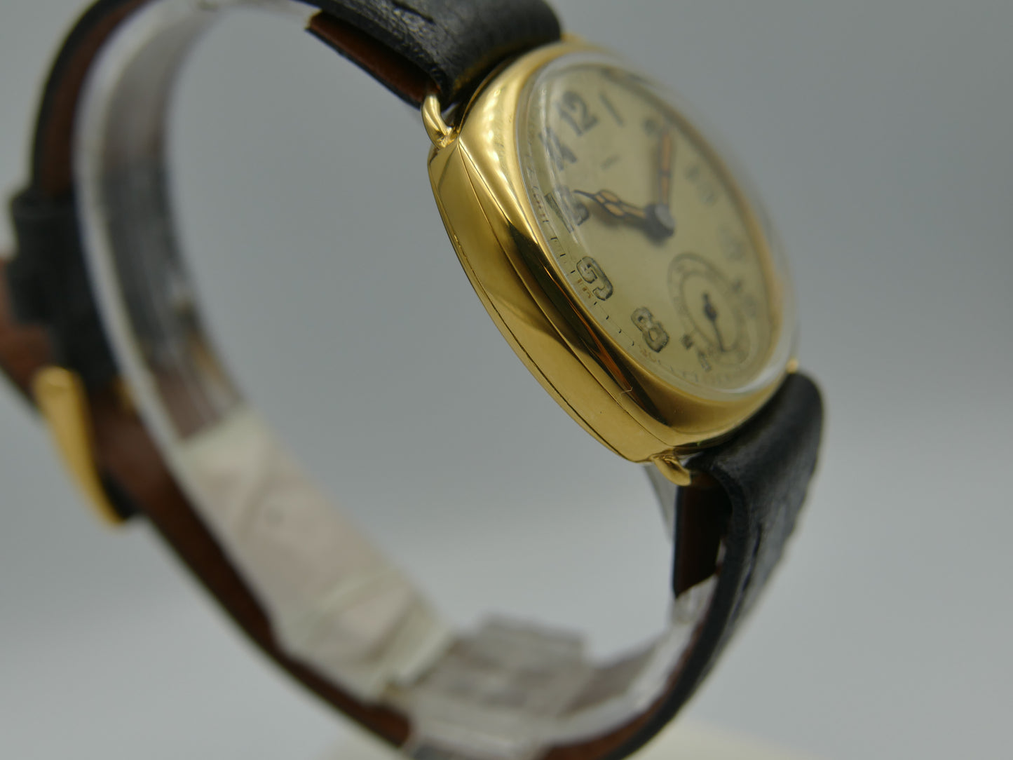 10's vintage watch mens cushion Patria sister omega manual wind 13''' serviced