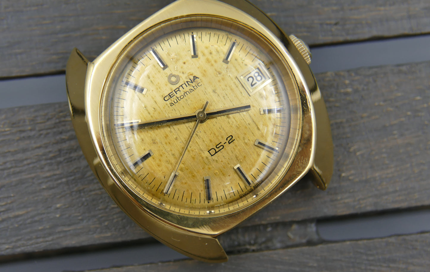 70's vintage watch mens Certina DS-2 ref. 346.825 automatic 25-651 38mm gold pl