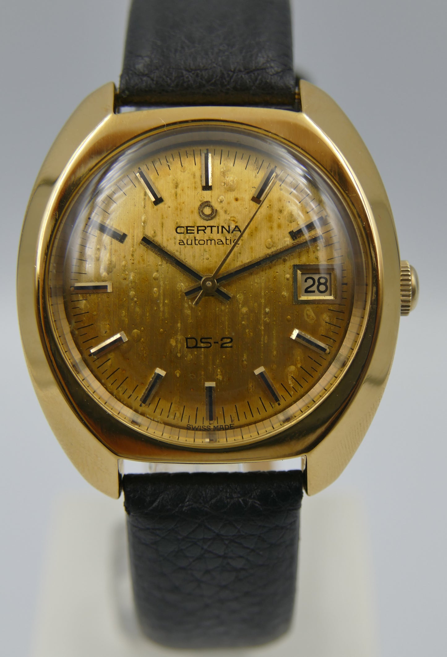 70's vintage watch mens Certina DS-2 ref. 346.825 automatic 25-651 38mm gold pl