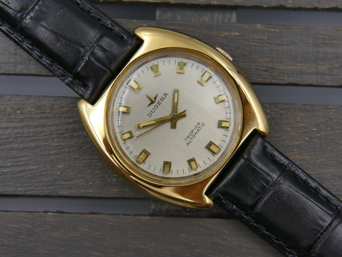 70's vintage watch mens Dugena tropica automatic ETA 2770 serviced 38mm