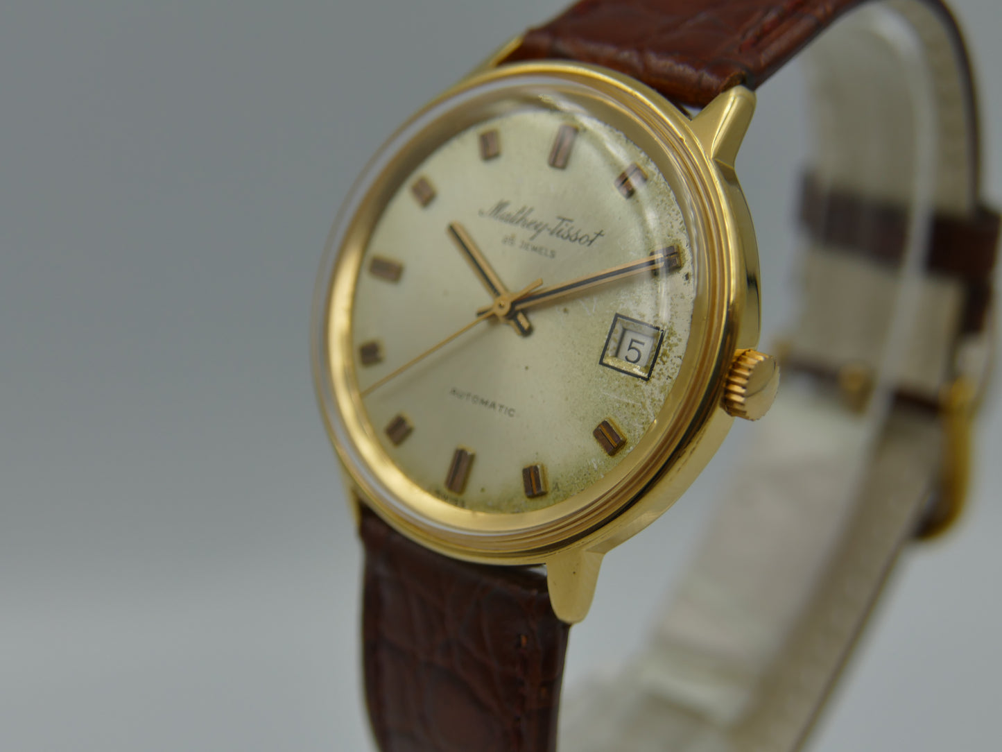 70's vintage watch mens Mathey Tissot automatic 25jewels ETA 2472 rare 35mm