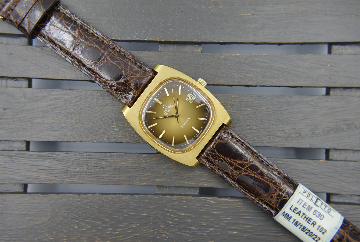 70's vintage watch mens Omega Geneve automatic cal. 1012 ref 166.0190 gold pl